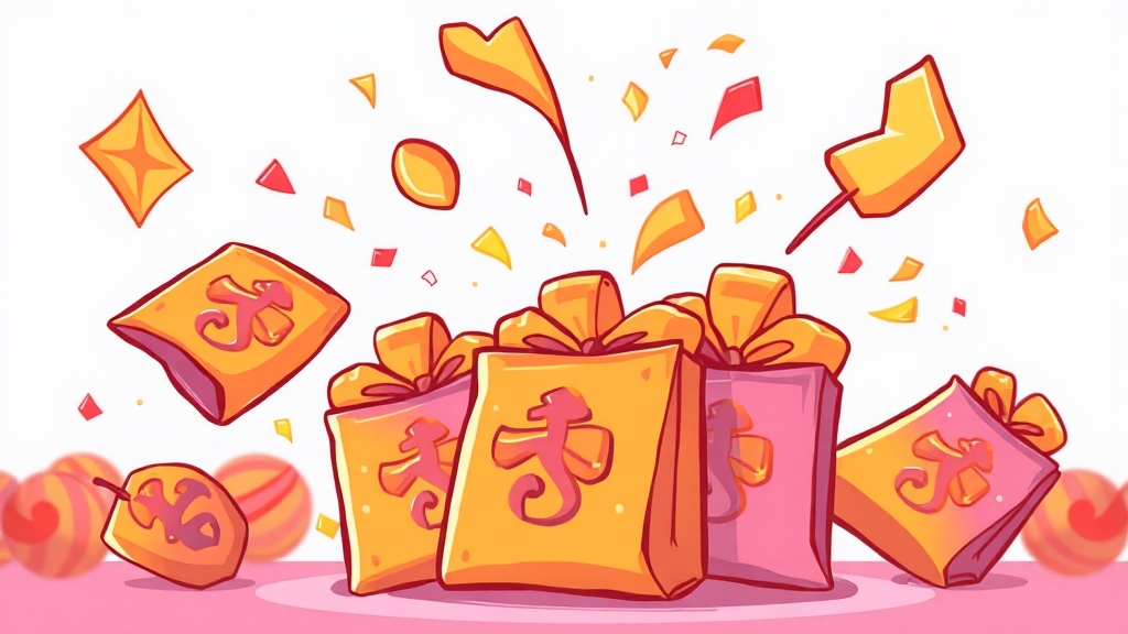 복주머니 획득 & 행운 공유 (cartoon 스타일)