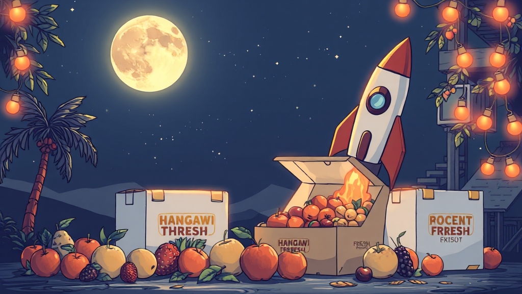 쿠팡 로켓배송/프레시, 추석 연휴 배송 (illustration 스타일)