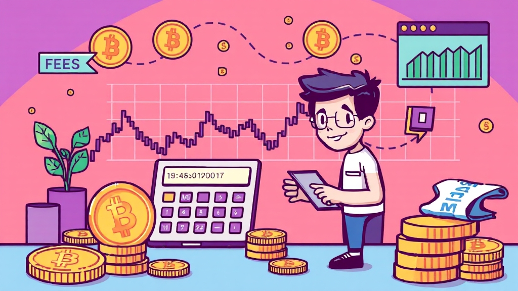 코인 수익률 계산기 완벽 활용법: 투자 전략, 세금 고려 A to Z 4 수수료와 세금, 꼭 고려해야 (cartoon 스타일)