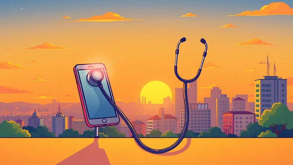 비대면 진료 시장 A to Z: 현황, 전망, 관련주 Top 5 투자 전략 8 시장 성장, 왜 뜨거울까? (cartoon 스타일)