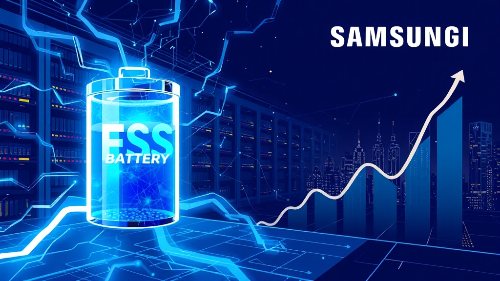 삼성SDI 주가 급등! 2차전지 시장 전망과 투자 전략 A to Z 6 ESS 사업, 미래는? (illustration 스타일)