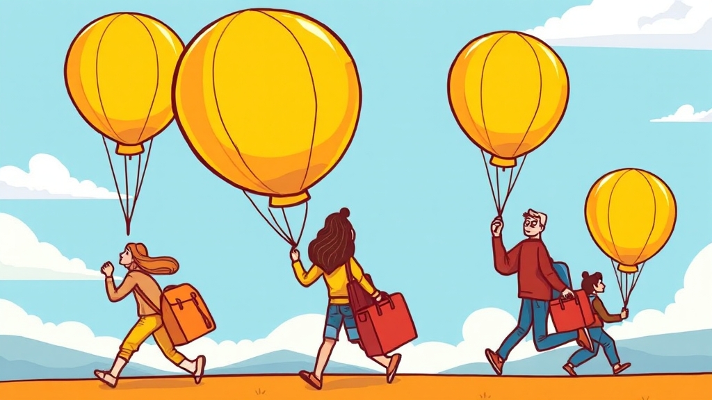 노랑풍선 앱 & 홈페이지 활용법 (cartoon 스타일)