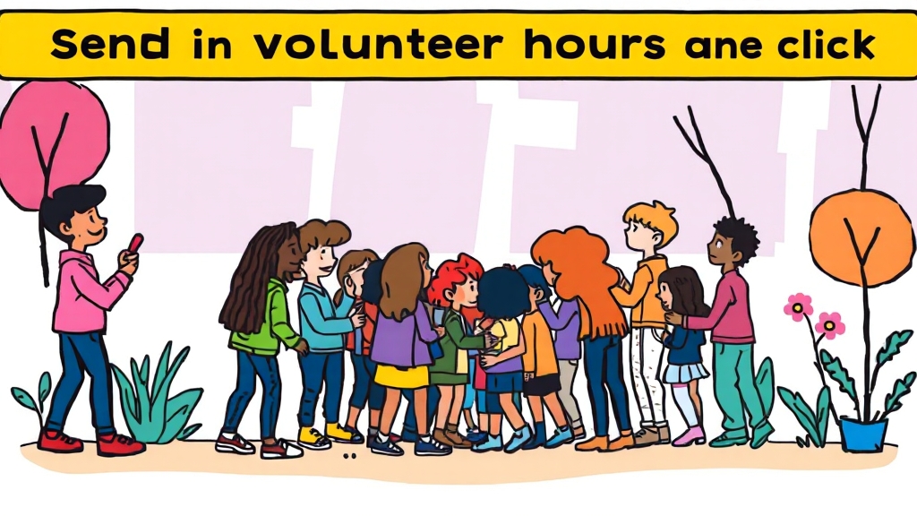 1365 자원봉사포털 완벽 가이드: 가입부터 봉사활동 확인서 발급까지 6 NEIS 연계로 간편하게 봉사시간 등록 (cartoon 스타일)