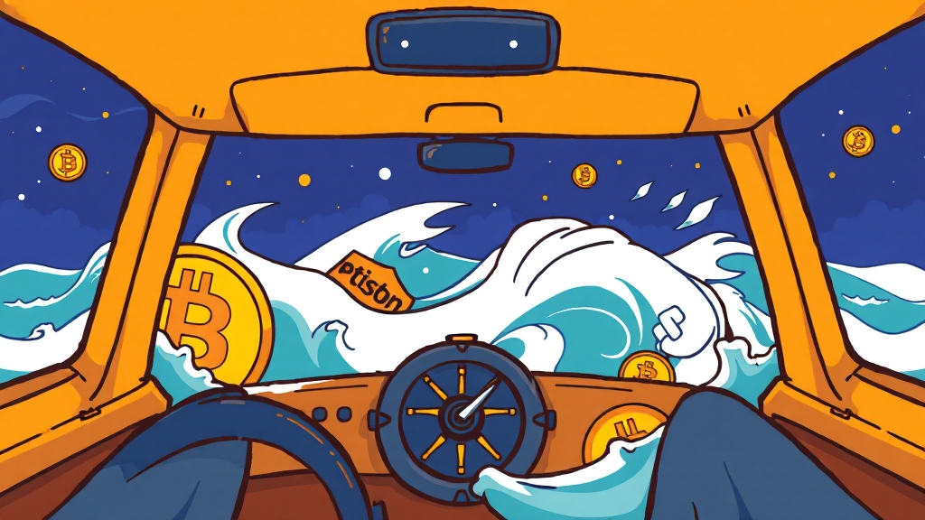 비트코인 투자 A to Z: 시장 현황, 전망, 바이낸스 활용, 리스크 관리 7 가격 변동성 및 리스크 관리 (cartoon 스타일)