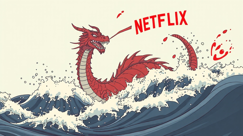 스튜디오 드래곤 주가 폭락 심층 분석: 제작비, 한한령, OTT 삼중고 7 OTT 플랫폼 경쟁 심화 (illustration 스타일)