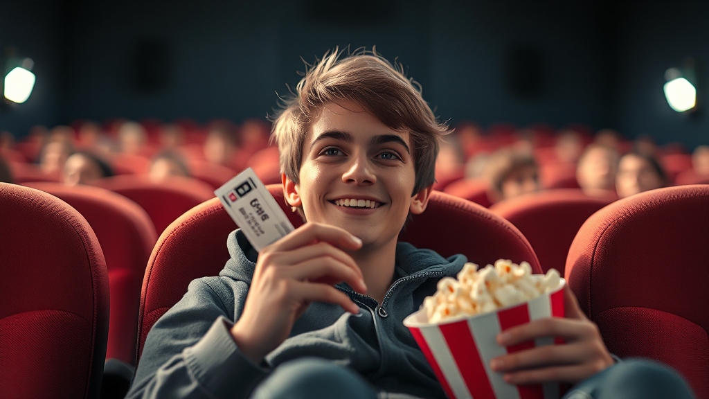 영화관, 보고 싶던 영화 맘껏! (realistic 스타일)