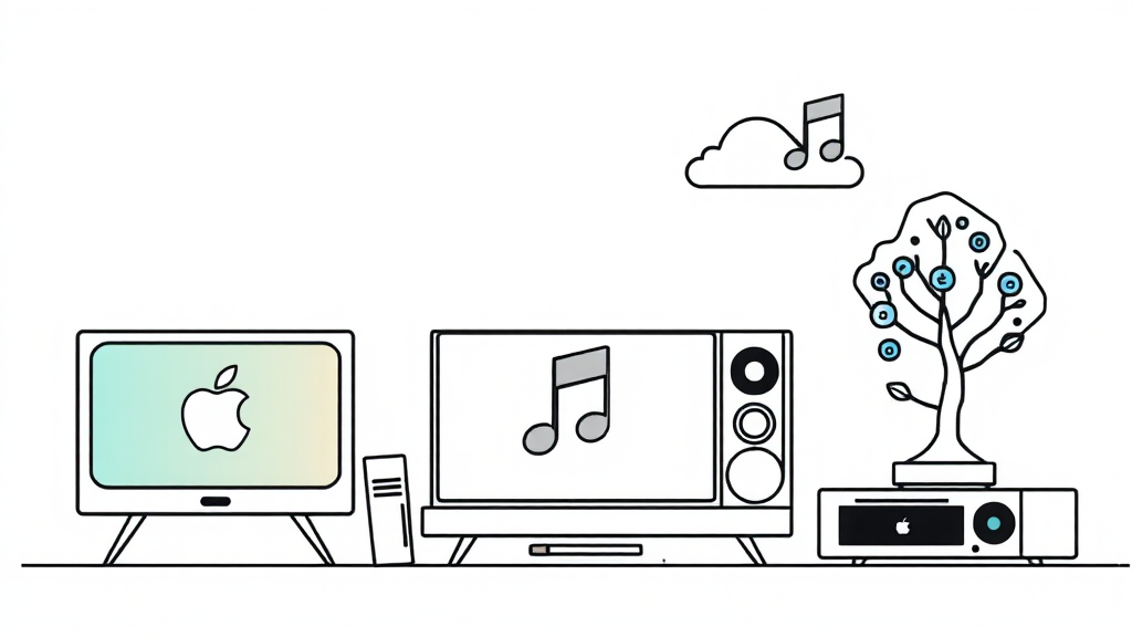 애플, 아이폰 판매량 감소에도 주가 전망은 맑음? AI 투자 전략 분석 3 애플 서비스 사업 확장 (illustration 스타일)