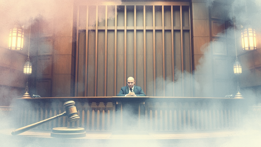 감치 명령 발동 기준: 법정 질서 위반 사례 (watercolor 스타일)