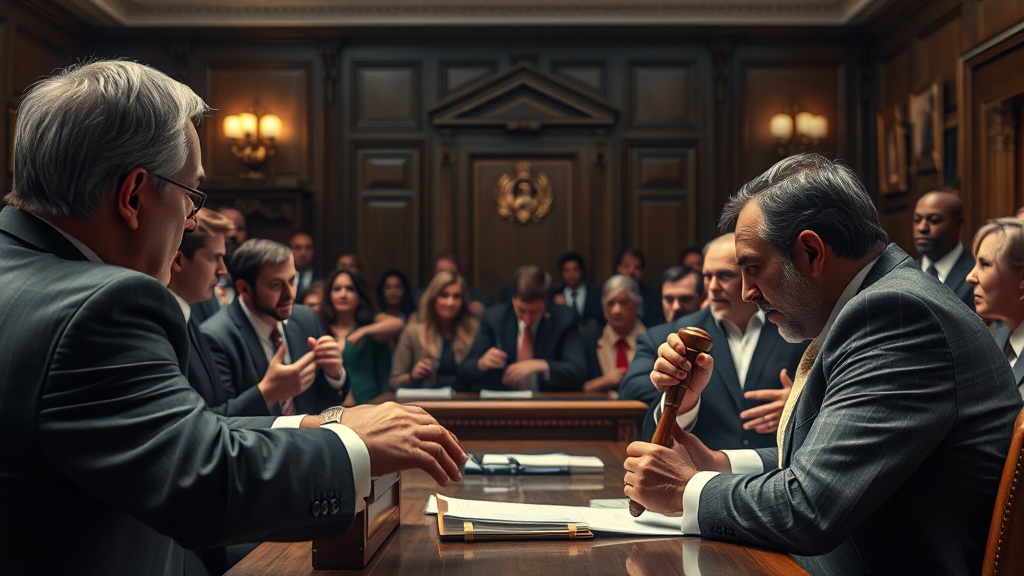 감치 결정 과정: 법원의 판단과 절차 (realistic 스타일)