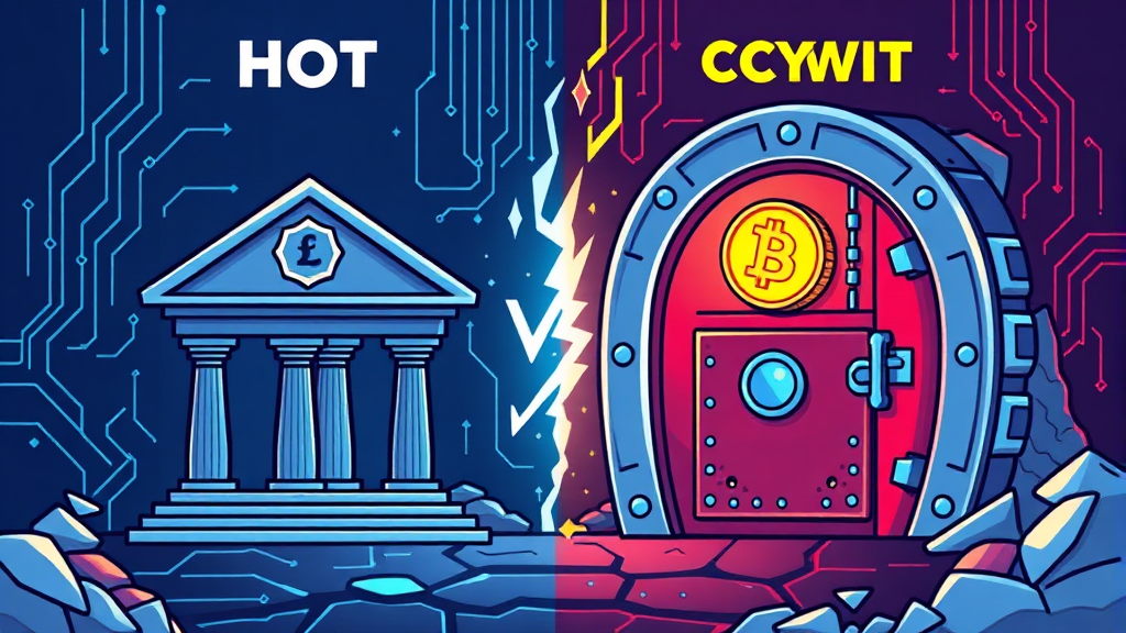 업비트 445억 해킹 전말: 유출 원인, 대응, 투자자 보안 A to Z 4 핫 vs 콜드 월렛, 뭐가 다를까? (illustration 스타일)