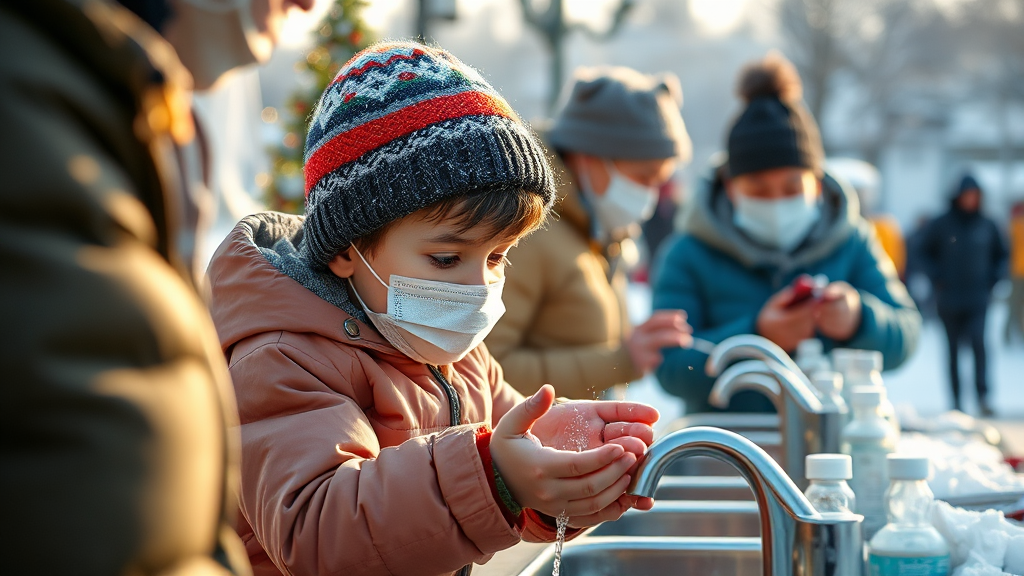 독감 예방, 생활 습관으로 지키세요! (realistic 스타일)