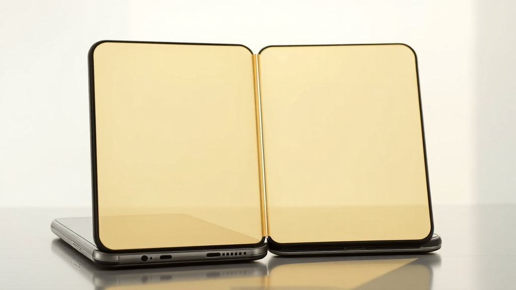 폴더블폰 시장 경쟁 심화 (realistic 스타일)