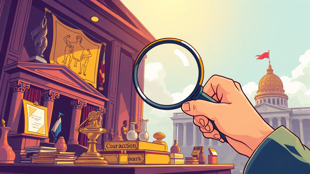 경매 물건 검색 방법 (illustration 스타일)