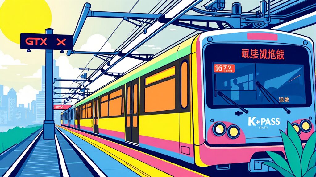 K-패스 완벽 분석: 혜택, 환급 기준, 신청 방법, 모두의 카드 비교 A to Z 7 K-패스 이용 가능 교통수단 및 지역 (illustration 스타일)