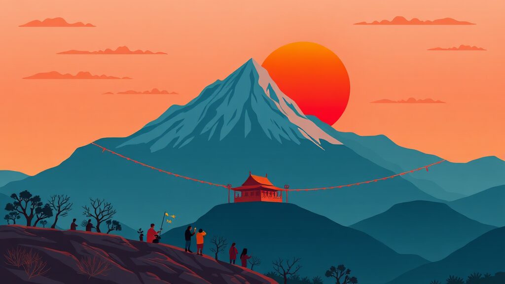 새해맞이 행사 및 계획 세우기 (cartoon 스타일)