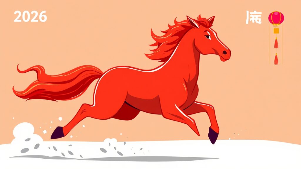 2026년 병오년의 의미 (cartoon 스타일)