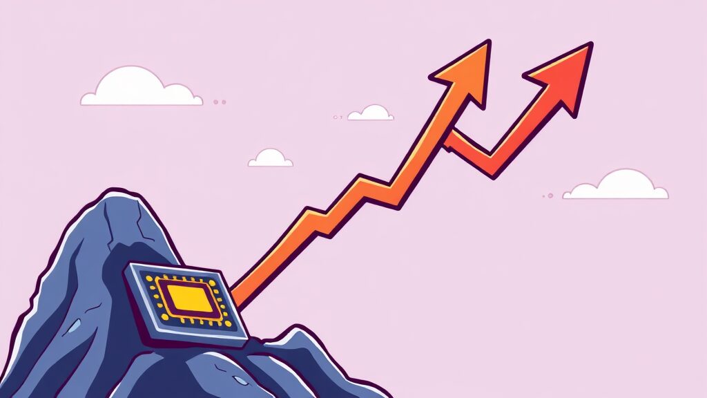 한미반도체 주가 현황 (cartoon 스타일)