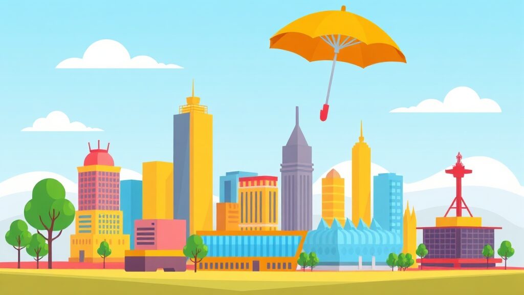 재무 안정성 및 리스크 관리 (cartoon 스타일)