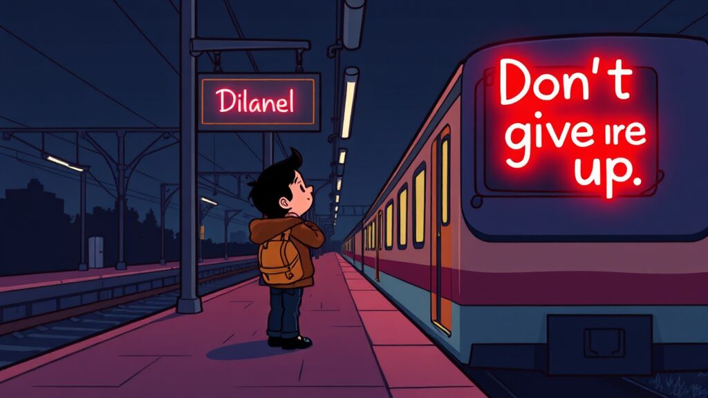 취소표, 포기하지 마세요! (cartoon 스타일)