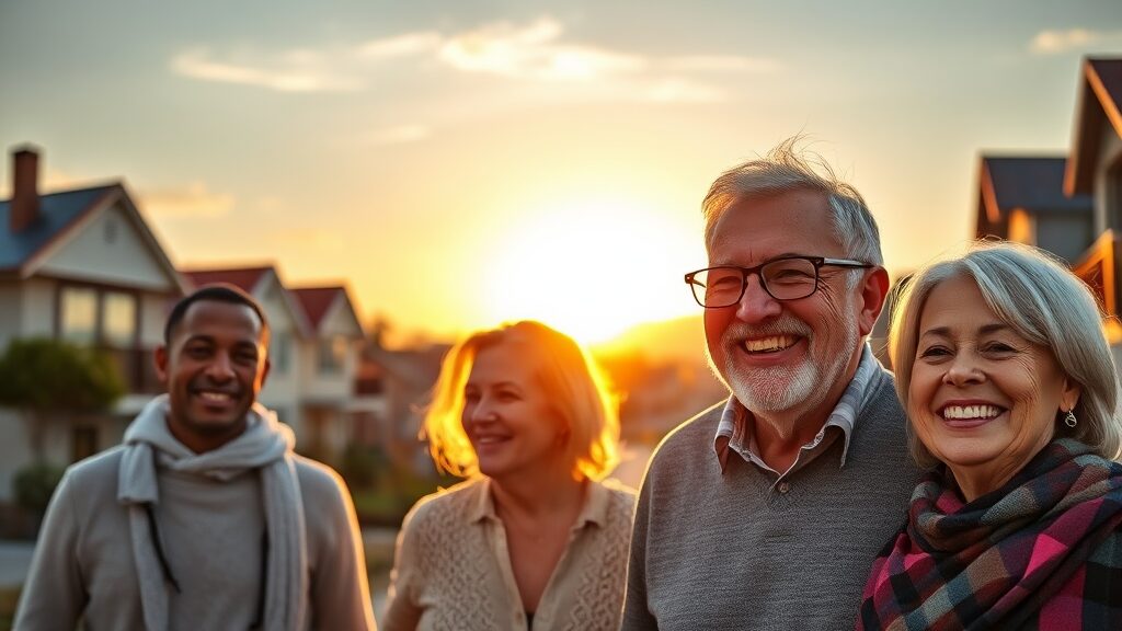 실버타운 시장 현황 및 전망 (realistic 스타일)