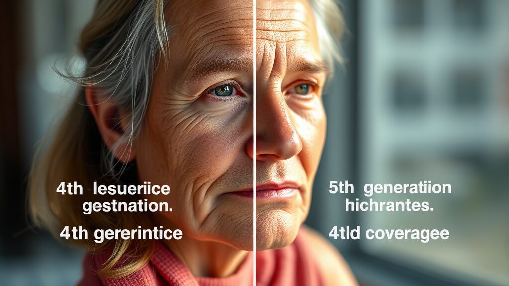 4세대 vs 5세대, 핵심 비교 (realistic 스타일)