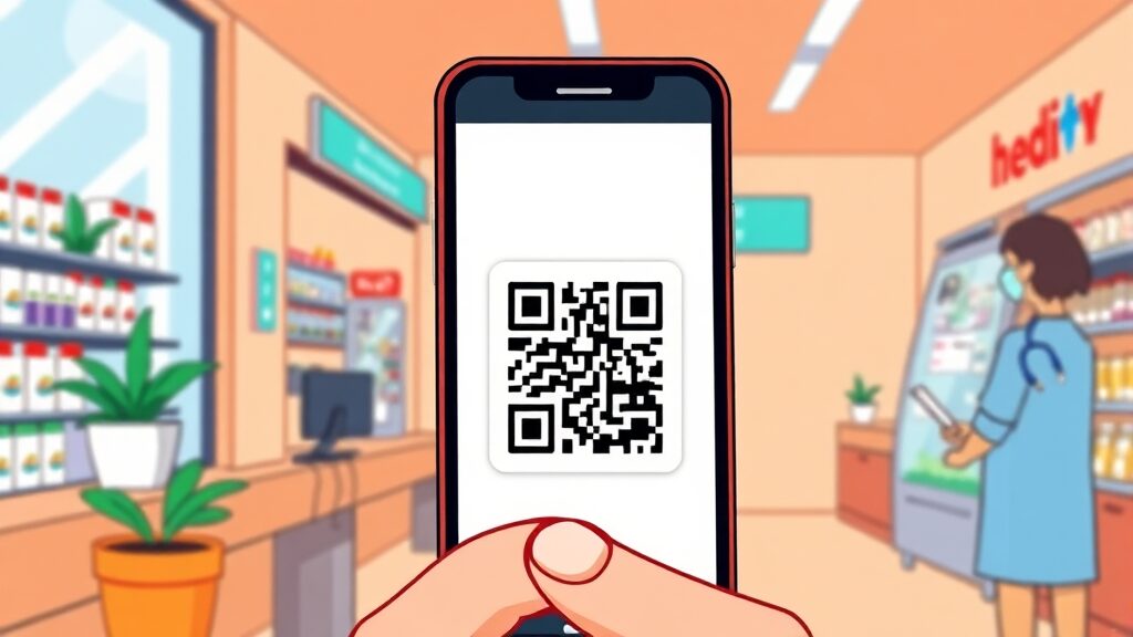 사용 방법 (병원/약국) (cartoon 스타일)