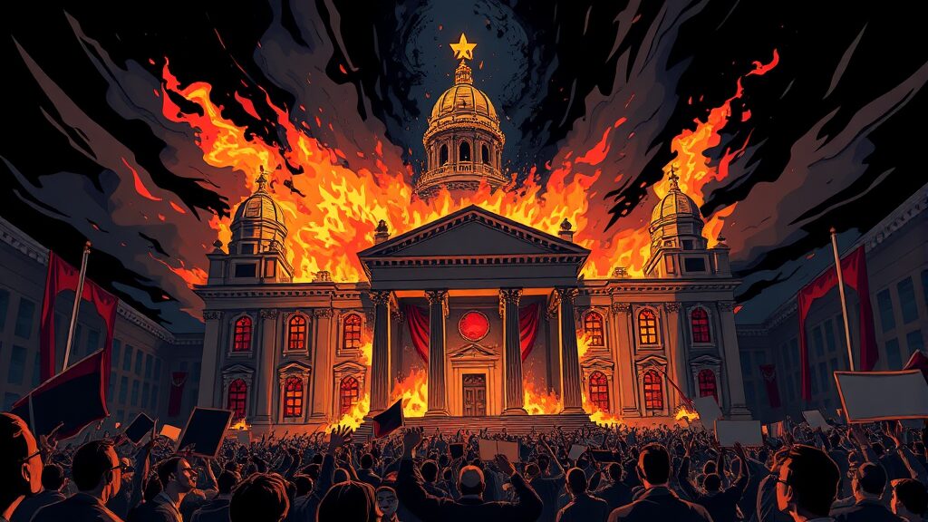 내란죄, 왜 심각한 범죄일까? (illustration 스타일)