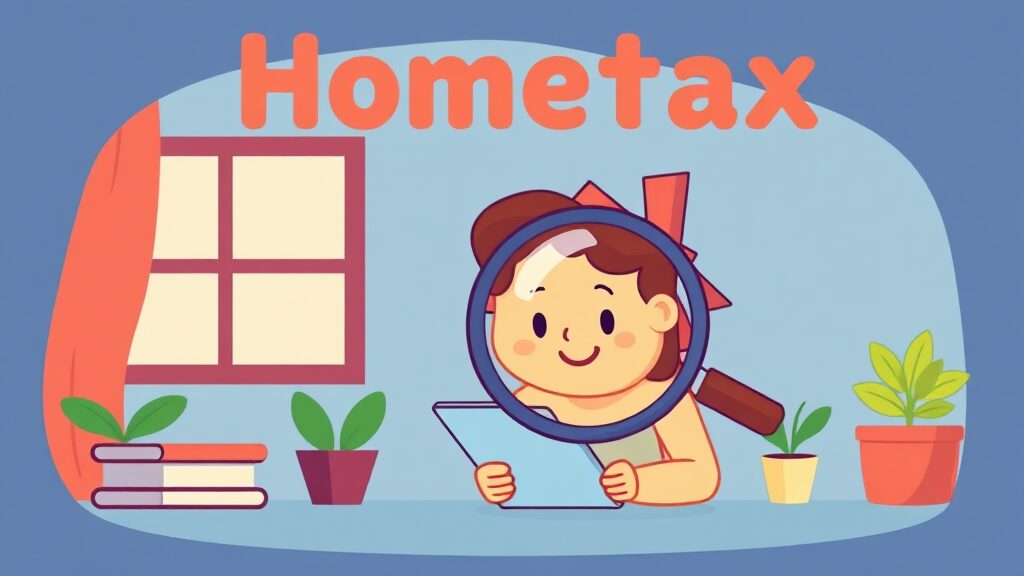 간소화 서비스 이용 방법 (cartoon 스타일)