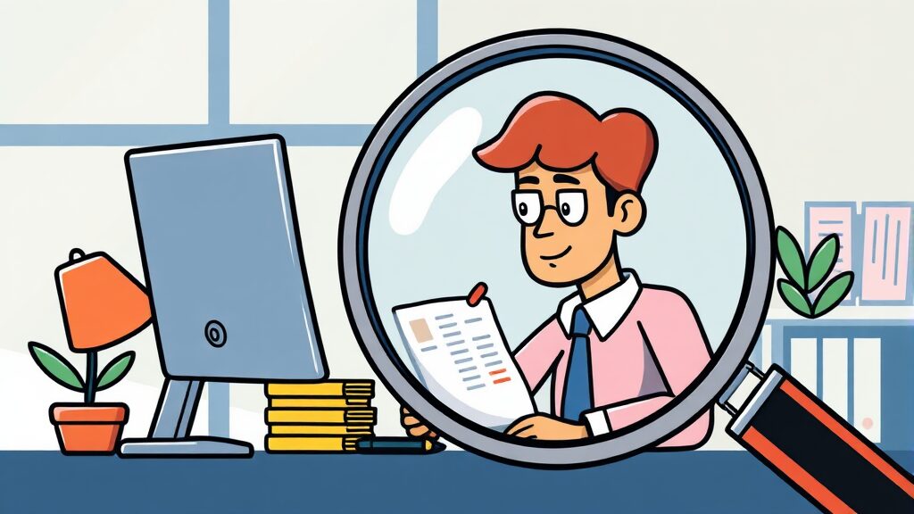 연말정산 시 놓치기 쉬운 공제 항목 (cartoon 스타일)