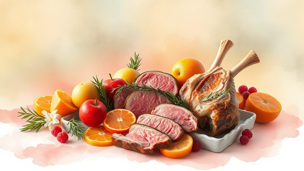 식품 선물 추천 (watercolor 스타일)