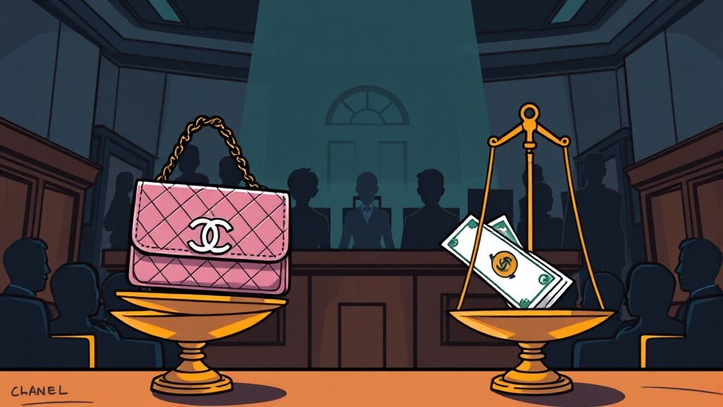 김건희 여사 1심 판결 결과 (cartoon 스타일)