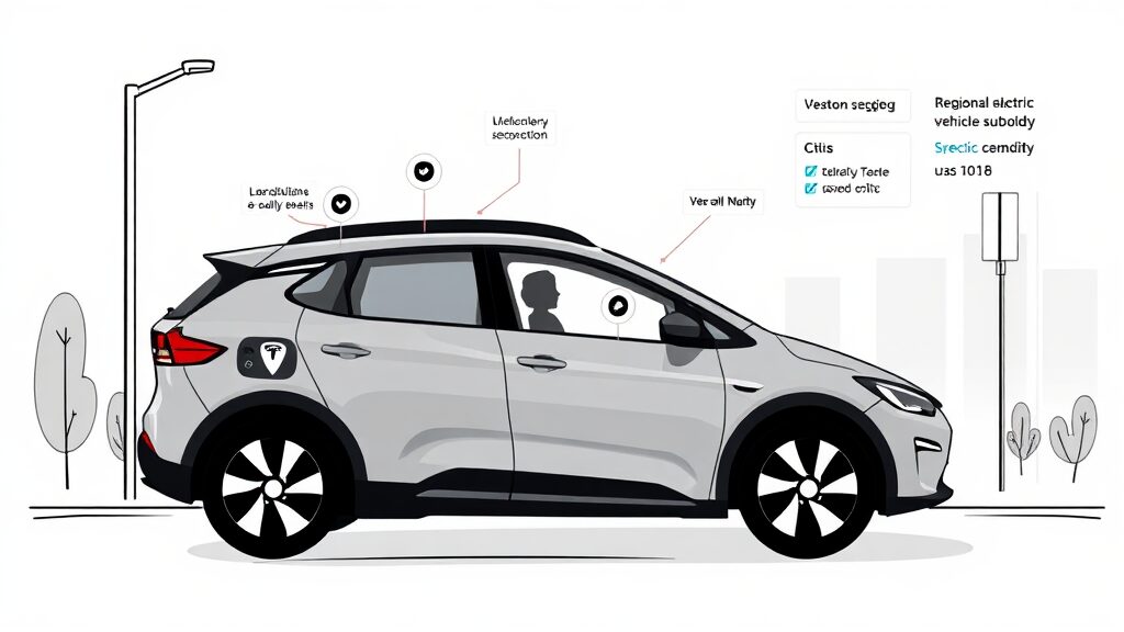 지역별 전기차 보조금 확인 및 신청 방법 (illustration 스타일)