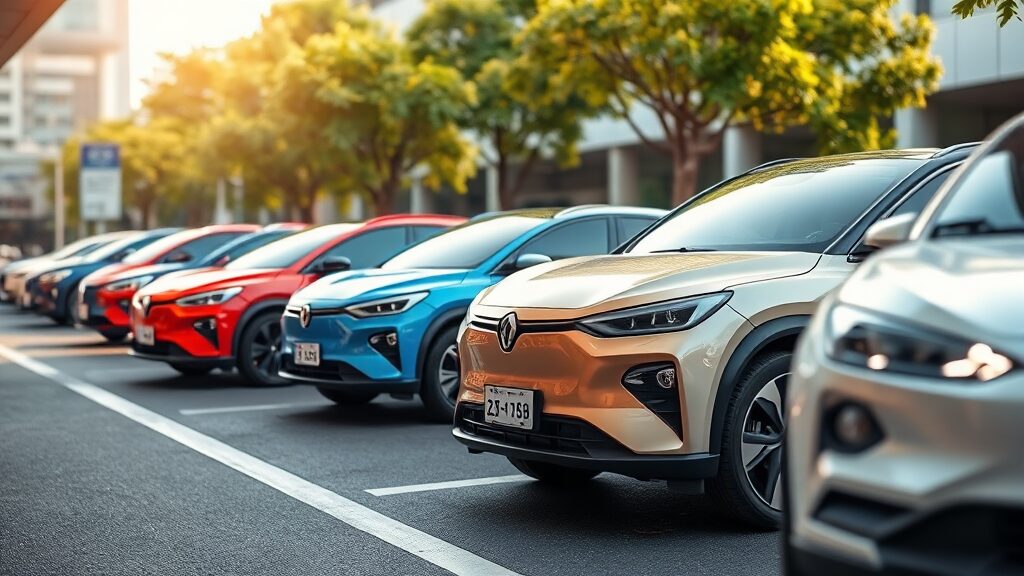 중국 전기차 브랜드의 시장 진출과 경쟁 동향 (realistic 스타일)