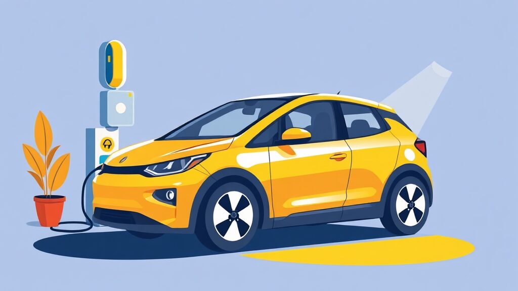 전기차 구매 전 필수 확인 사항 (illustration 스타일)