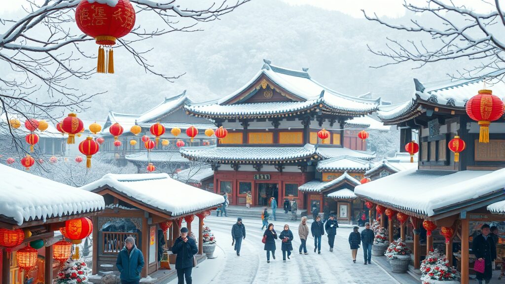 2026 설 연휴, 놓치면 후회할 전국 축제 총정리 3 겨울 정취 가득한 설날 축제 (realistic 스타일)