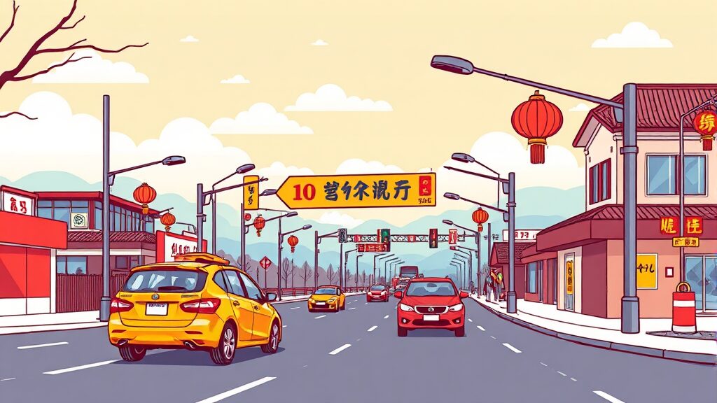 안전하고 빠른 귀성길, CCTV 정보와 함께 (cartoon 스타일)