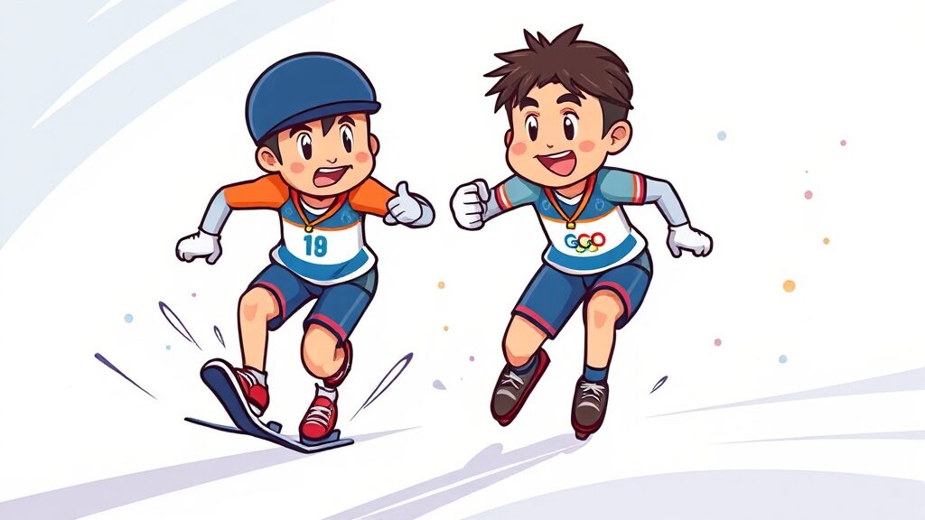 김길리, 마지막 주자의 눈부신 질주 (cartoon 스타일)