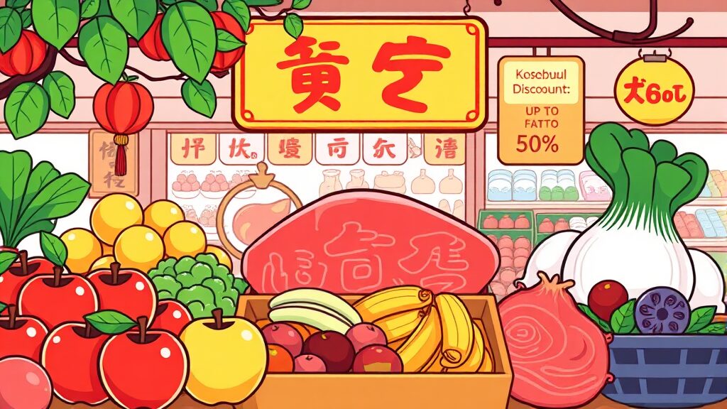 2026 농축산물 할인대전: 혜택부터 신청까지 완벽 가이드 3 주요 할인 품목과 예상 할인율 (cartoon 스타일)