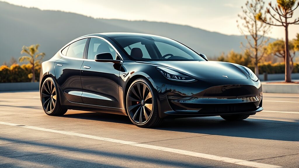 테슬라 모델 3, 가격 인하와 보조금으로 더욱 매력적인 선택지 (realistic 스타일)