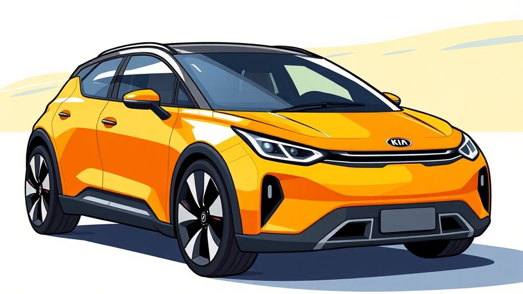 기아 EV3, 새로운 3000만원대 전기차의 등장 (cartoon 스타일)