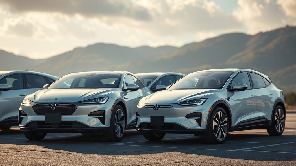 전기차 가격 경쟁 심화, 소비자에게 유리한 시대 (realistic 스타일)