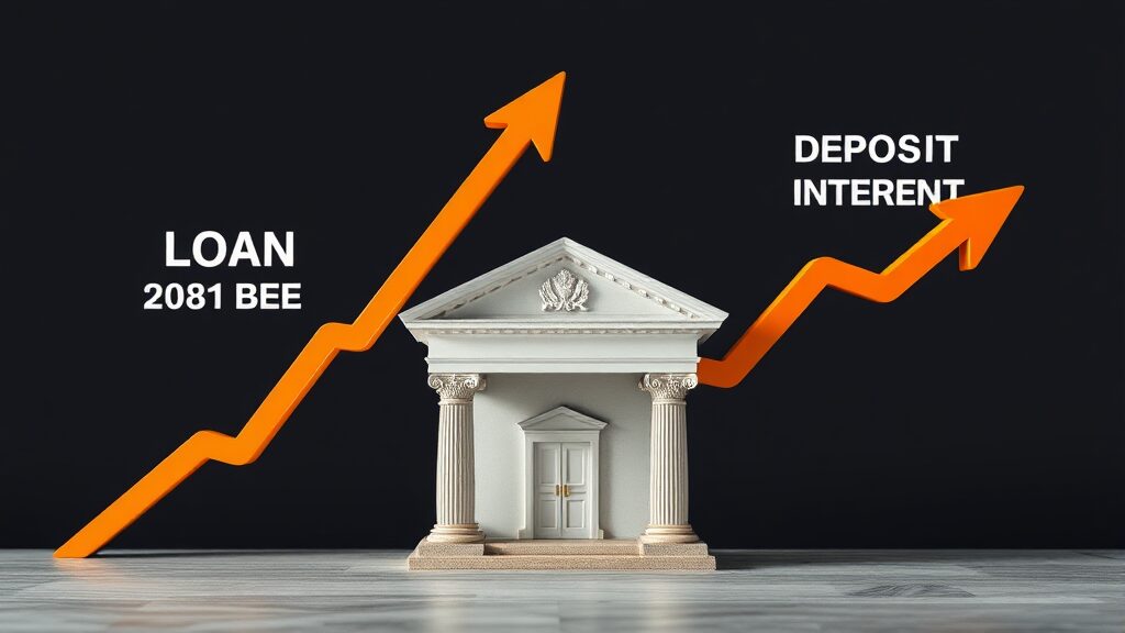 주담대 7% 시대, 예금 금리는 제자리…금리 상승 원인과 대처법 3 예금 금리는 제자리인데... 은행 예대금리차 확대 (realistic 스타일)