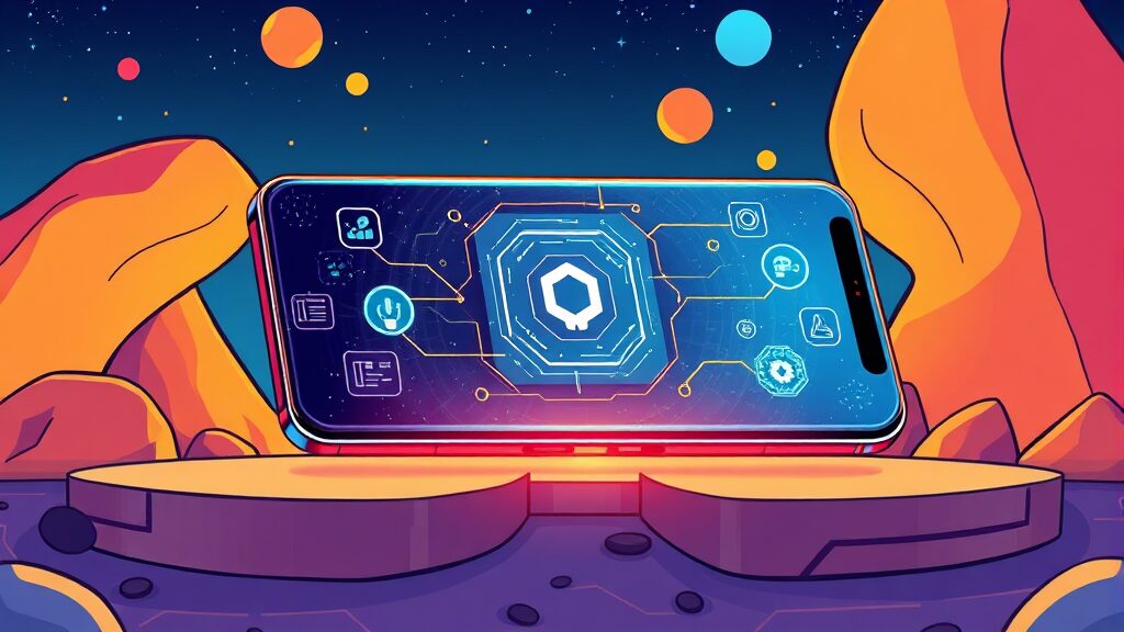 갤럭시 S26 울트라, AI 기능 강화와 성능 향상 (cartoon 스타일)