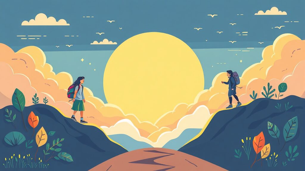 청년 미래적금 & 청년도약계좌: 무엇이 다를까? (illustration 스타일)