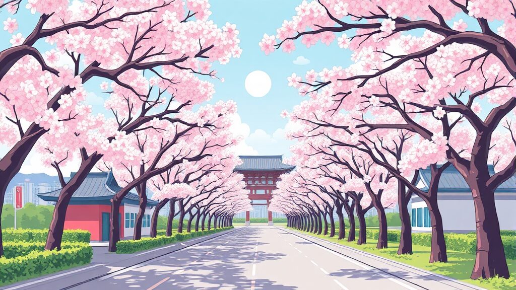 2026 진해 군항제: 벚꽃 명소, 일정, 교통 완벽 가이드 2 2026 진해 군항제 기본 정보와 일정 (cartoon 스타일)