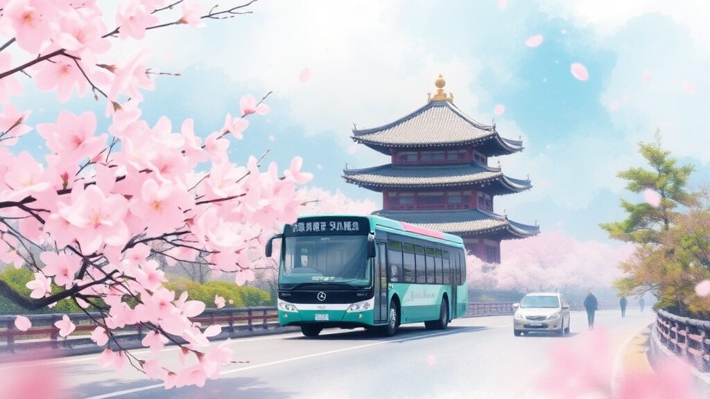 2026 진해 군항제: 벚꽃 명소, 일정, 교통 완벽 가이드 5 진해 군항제 교통 및 주차 정보 완벽 가이드 (watercolor 스타일)