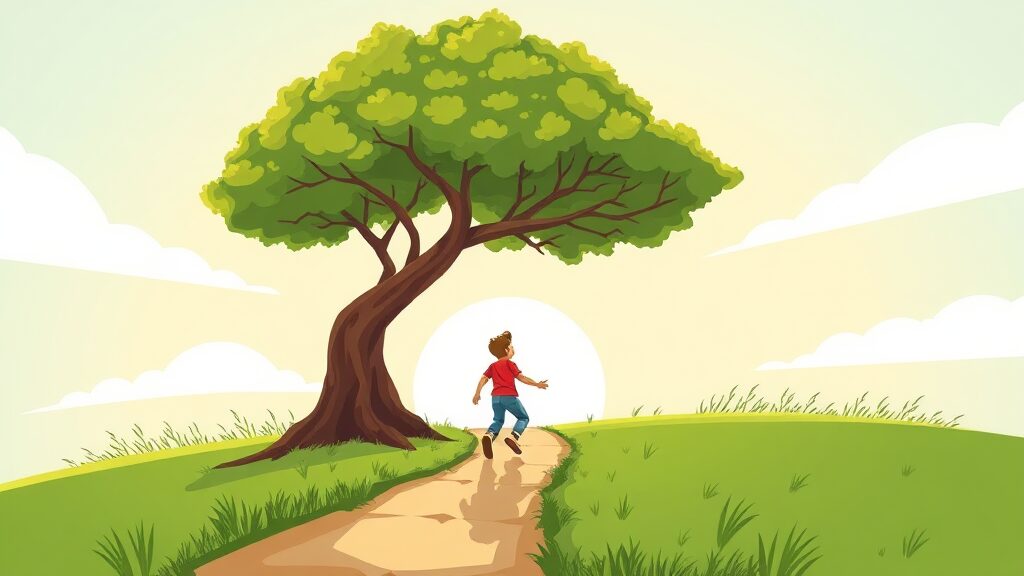 취업 교육 및 직업 훈련: 자기 계발과 역량 강화 (cartoon 스타일)