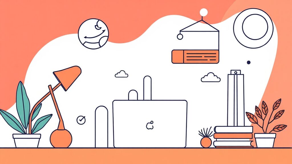 온라인 취업 특강: 시간과 장소 제약 없는 학습 (illustration 스타일)