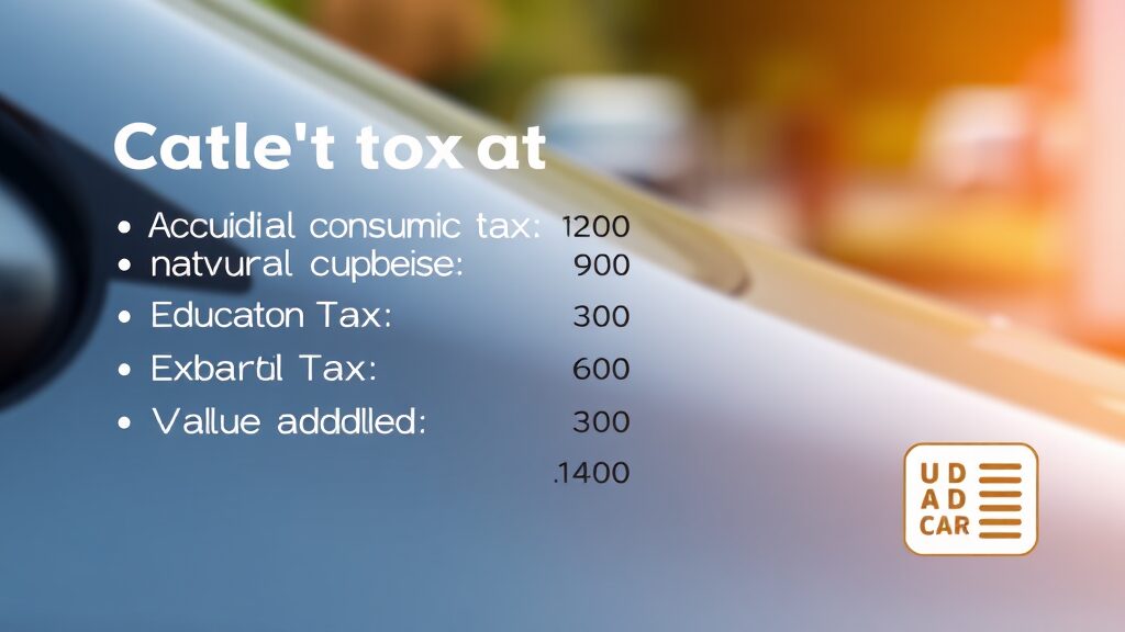 자동차 구매 시 필수 세금: 취득세와 개별소비세 (realistic 스타일)