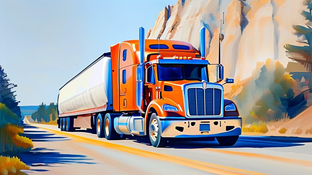 화물차 유가보조금 제도란 무엇인가요? (watercolor 스타일)